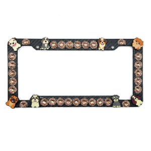 License Plate with dogs on the outer edge of the plate