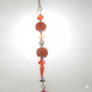 stunning orange crystal key chain